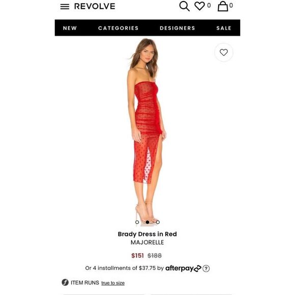 MAJORELLE  Brady in Red Dress Small - Picture 3 of 7